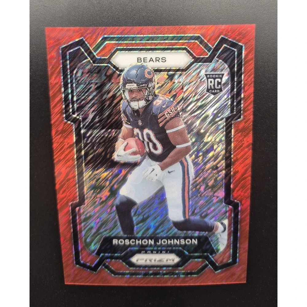 2023 Panini Prizm Rookies Roschon Johnson #314 Red Shimmer Prizm /35 (RC) Bears